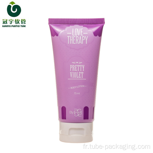 Tube plastique cosmétique de 75 ml pour conditionnement de crème pour les mains